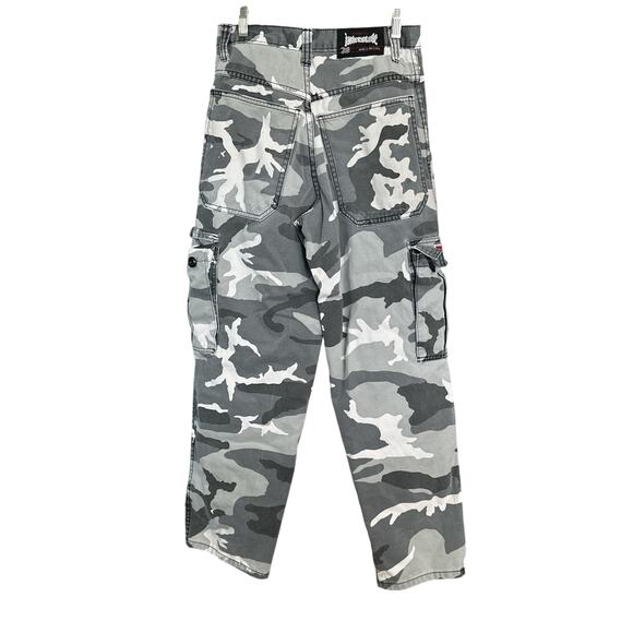 VTG Y2K Interstate pants camo cargo size 26-28 gray white black - Picture 2 of 12